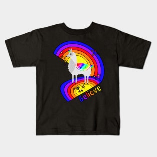 Believe in Llamacorns Kids T-Shirt